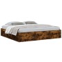 Smoked oak bed frame 200x200 cm by vidaXL, Beds and slatted bases - Ref: Foro24-3203891, Price: 208,68 €, Discount: %