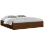 Estructura de cama roble marrón 200x200 cm de vidaXL, Camas y somieres - Ref: Foro24-3203893, Precio: 173,55 €, Descuento: %