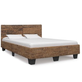 Estructura de cama de ratán natural 160x200 cm de vidaXL, Camas y somieres - Ref: Foro24-283095, Precio: 348,99 €, Descuento: %