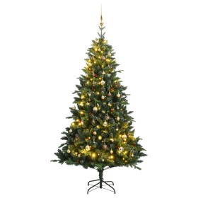 Artificial Christmas tree with hinges 300 LED and balls 180 cm by vidaXL, Christmas trees - Ref: Foro24-3210357, Price: 157,5...