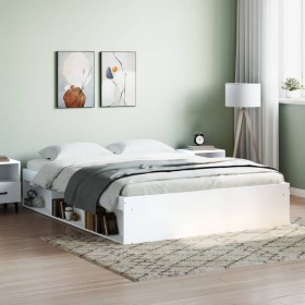 Estructura de cama blanca 160x200 cm de vidaXL, Camas y somieres - Ref: Foro24-3203873, Precio: 180,99 €, Descuento: %