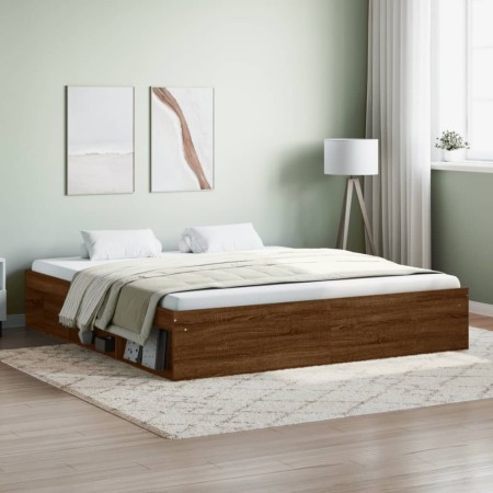 Oak brown bed frame 180x200 cm by vidaXL, Beds and slatted bases - Ref: Foro24-3203886, Price: 188,99 €, Discount: %