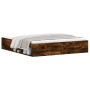 Estructura de cama roble ahumado 180x200 cm de vidaXL, Camas y somieres - Ref: Foro24-3203884, Precio: 204,15 €, Descuento: %