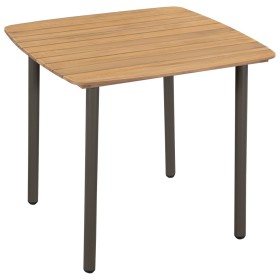 Solid acacia wood and steel garden table 80x80x72 cm by vidaXL, Garden tables - Ref: Foro24-44233, Price: 120,47 €, Discount: %