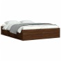 Brown oak bed frame 140x200 cm by vidaXL, Beds and slatted bases - Ref: Foro24-3203865, Price: 171,99 €, Discount: %