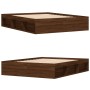 Brown oak bed frame 140x200 cm by vidaXL, Beds and slatted bases - Ref: Foro24-3203865, Price: 171,99 €, Discount: %