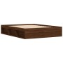 Brown oak bed frame 140x200 cm by vidaXL, Beds and slatted bases - Ref: Foro24-3203865, Price: 171,99 €, Discount: %