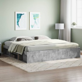 Concrete gray bed frame 200x200 cm by vidaXL, Beds and slatted bases - Ref: Foro24-3203890, Price: 187,99 €, Discount: %