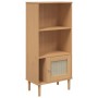 SENJA shelving unit rattan look brown pine wood 60x35x130 cm by vidaXL, Bookcases and shelves - Ref: Foro24-358058, Price: 85...