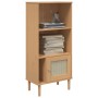 SENJA shelving unit rattan look brown pine wood 60x35x130 cm by vidaXL, Bookcases and shelves - Ref: Foro24-358058, Price: 85...