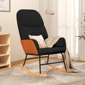 Silla mecedora de tela negra de vidaXL, Mecedoras - Ref: Foro24-341048, Precio: 125,99 €, Descuento: %