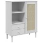 Aparador alto SENJA aspecto de ratán madera blanco 90x40x112 cm de vidaXL, Aparadores - Ref: Foro24-358056, Precio: 131,93 €,...