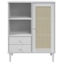 SENJA high sideboard rattan wood look white 90x40x112 cm by vidaXL, Sideboards - Ref: Foro24-358056, Price: 131,14 €, Discoun...