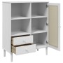 Aparador alto SENJA aspecto de ratán madera blanco 90x40x112 cm de vidaXL, Aparadores - Ref: Foro24-358056, Precio: 131,93 €,...