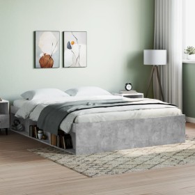 Concrete gray bed frame 160x200 cm by vidaXL, Beds and slatted bases - Ref: Foro24-3203876, Price: 194,41 €, Discount: %