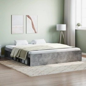 Concrete gray bed frame 180x200 cm by vidaXL, Beds and slatted bases - Ref: Foro24-3203883, Price: 190,99 €, Discount: %