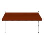 Orange and brown retractable manual awning 350 cm