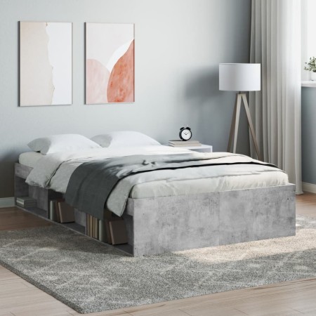 Estructura de cama gris hormigón 120x190 cm de vidaXL, Camas y somieres - Ref: Foro24-3203897, Precio: 180,34 €, Descuento: %