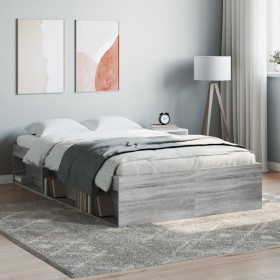 Estructura de cama Sonoma gris 120x200 cm de vidaXL, Camas y somieres - Ref: Foro24-3203857, Precio: 171,99 €, Descuento: %