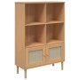 SENJA shelving unit rattan look brown pine wood 90x35x130 cm by vidaXL, Bookcases and shelves - Ref: Foro24-358061, Price: 11...