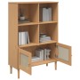 SENJA shelving unit rattan look brown pine wood 90x35x130 cm by vidaXL, Bookcases and shelves - Ref: Foro24-358061, Price: 11...