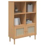 SENJA shelving unit rattan look brown pine wood 90x35x130 cm by vidaXL, Bookcases and shelves - Ref: Foro24-358061, Price: 11...