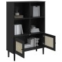 SENJA Regal Rattan-Optik, schwarzes Kiefernholz, 90 x 35 x 130 cm von vidaXL, Bücherregale und Regale - Ref: Foro24-358063, P...