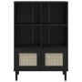 SENJA shelving unit rattan look black pine wood 90x35x130 cm by vidaXL, Bookcases and shelves - Ref: Foro24-358063, Price: 11...