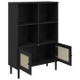 SENJA shelving unit rattan look black pine wood 90x35x130 cm by vidaXL, Bookcases and shelves - Ref: Foro24-358063, Price: 11...