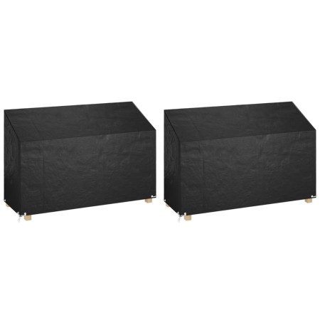 Fundas bancos jardín 2 uds 8 ojales polietileno 190x70x70/88 cm de vidaXL, Fundas para muebles de jardín - Ref: Foro24-315539...