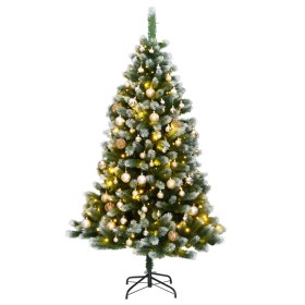 Artificial Christmas tree with hinges 300 LED and balls 210 cm by vidaXL, Christmas trees - Ref: Foro24-3210364, Price: 192,8...