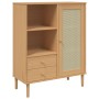 Aparador alto SENJA aspecto de ratán madera marrón 90x40x112 cm de vidaXL, Aparadores - Ref: Foro24-358055, Precio: 131,87 €,...