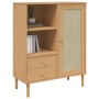 SENJA tall highboard with rattan look, brown wood, 90x40x112 cm by vidaXL, Sideboards - Ref: Foro24-358055, Price: 131,87 €, ...