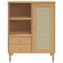 Aparador alto SENJA aspecto de ratán madera marrón 90x40x112 cm de vidaXL, Aparadores - Ref: Foro24-358055, Precio: 131,87 €,...