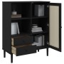 Aparador alto SENJA aspecto de ratán madera negro 90x40x112 cm de vidaXL, Aparadores - Ref: Foro24-358057, Precio: 130,34 €, ...