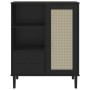 Aparador alto SENJA aspecto de ratán madera negro 90x40x112 cm de vidaXL, Aparadores - Ref: Foro24-358057, Precio: 130,34 €, ...