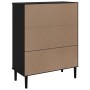 Aparador alto SENJA aspecto de ratán madera negro 90x40x112 cm de vidaXL, Aparadores - Ref: Foro24-358057, Precio: 130,34 €, ...