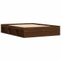 Estructura de cama roble marrón 140x190 cm de vidaXL, Camas y somieres - Ref: Foro24-3203907, Precio: 155,84 €, Descuento: %