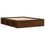 Estructura de cama roble marrón 140x190 cm de vidaXL, Camas y somieres - Ref: Foro24-3203907, Precio: 155,84 €, Descuento: %