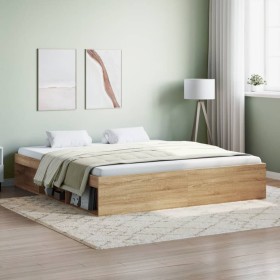 Sonoma oak bed frame 180x200 cm by vidaXL, Beds and slatted bases - Ref: Foro24-3203882, Price: 206,16 €, Discount: %