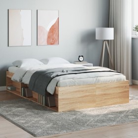 Sonoma oak bed frame 120x190 cm by vidaXL, Beds and slatted bases - Ref: Foro24-3203896, Price: 177,72 €, Discount: %