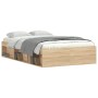 Estructura de cama roble Sonoma 120x190 cm de vidaXL, Camas y somieres - Ref: Foro24-3203896, Precio: 186,17 €, Descuento: %