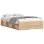 Sonoma oak bed frame 120x200 cm by vidaXL, Beds and slatted bases - Ref: Foro24-3203854, Price: 180,36 €, Discount: %