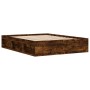 Estructura de cama roble ahumado 140x200 cm de vidaXL, Camas y somieres - Ref: Foro24-3203863, Precio: 184,49 €, Descuento: %