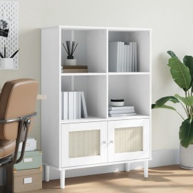 Estantería SENJA aspecto ratán madera pino blanco 90x35x130 cm de vidaXL, Librerías y estanterías - Ref: Foro24-358062, Preci...