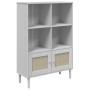 Estantería SENJA aspecto ratán madera pino blanco 90x35x130 cm de vidaXL, Librerías y estanterías - Ref: Foro24-358062, Preci...