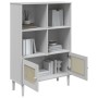 SENJA shelf in white pine wood rattan look 90x35x130 cm by vidaXL, Bookcases and shelves - Ref: Foro24-358062, Price: 114,18 ...