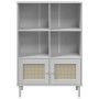 Estantería SENJA aspecto ratán madera pino blanco 90x35x130 cm de vidaXL, Librerías y estanterías - Ref: Foro24-358062, Preci...