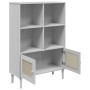 SENJA Regal aus Rattanholz aus Kiefernholz weiß 90x35x130 cm von vidaXL, Bücherregale und Regale - Ref: Foro24-358062, Preis:...