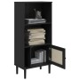 Estantería SENJA aspecto ratán madera pino negro 60x35x130 cm de vidaXL, Librerías y estanterías - Ref: Foro24-358060, Precio...